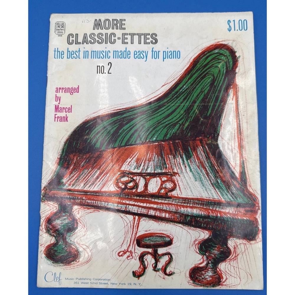 Vtg Sheet Music 1966 The Best In Music Made Easy For Piano‎ By Marcel Frank No.2